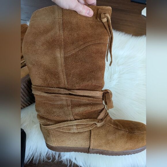 Steger Mukluks Short Brown Leather Winter Boots Women's Size US 9 Chestnut Brown - Picture 9 of 10